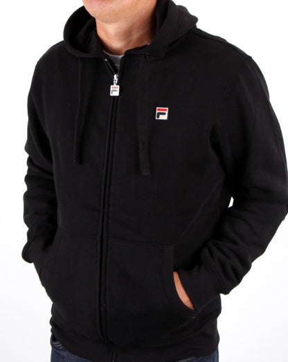Fila Vintage Full Zip Hooded Top Black