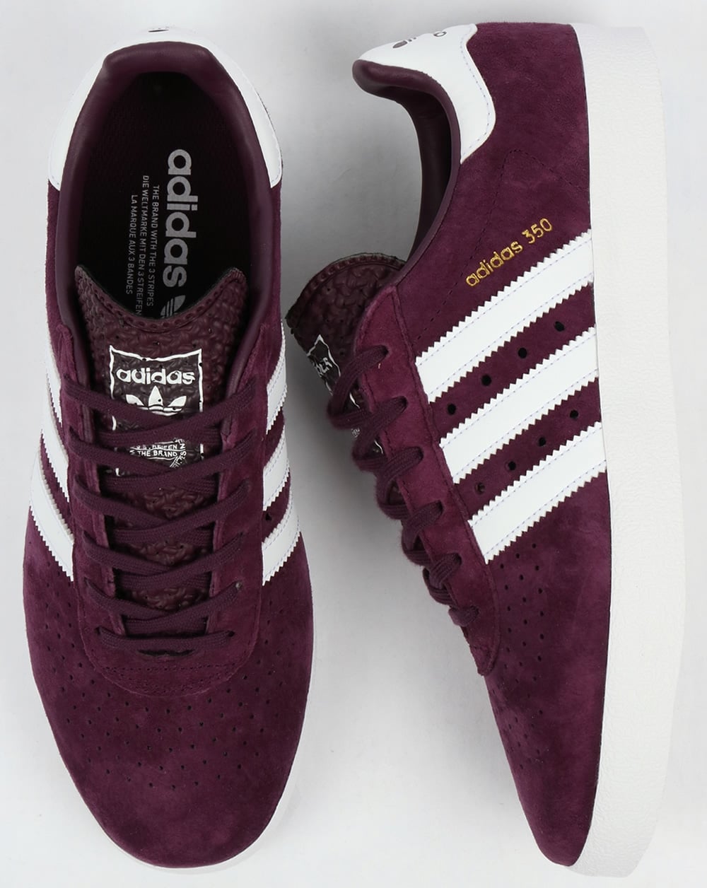 Adidas 350 Trainers Deep Plum/White