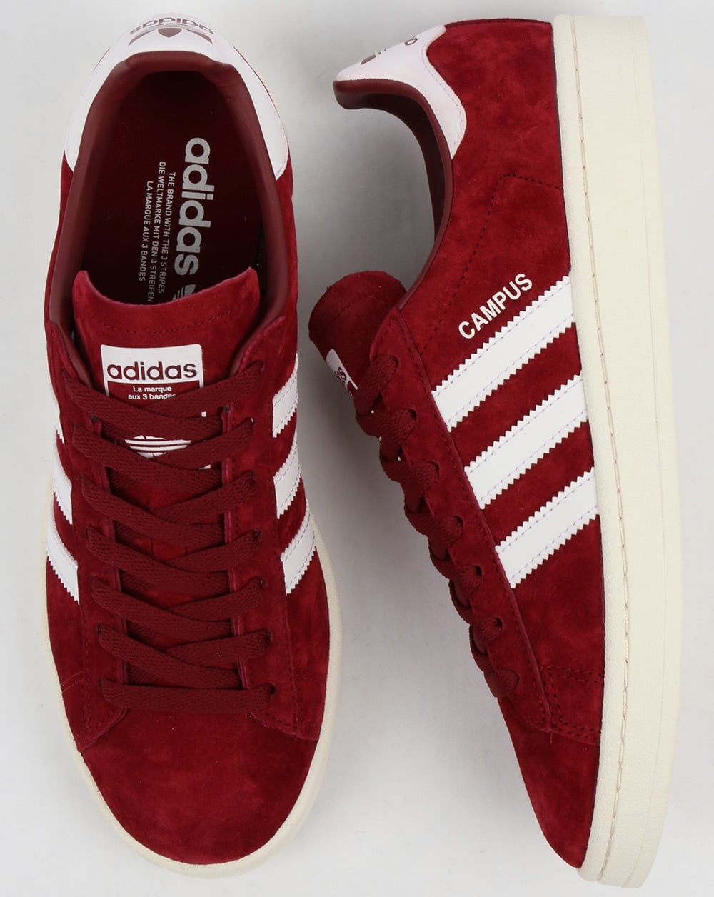 Adidas Campus Trainers Burgundy/White