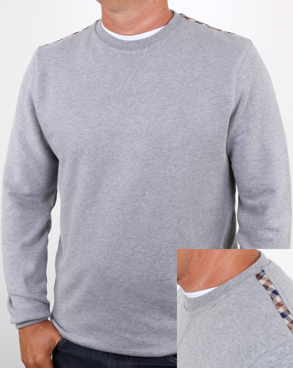 Aquascutum Oliver Crew Neck Sweat Grey