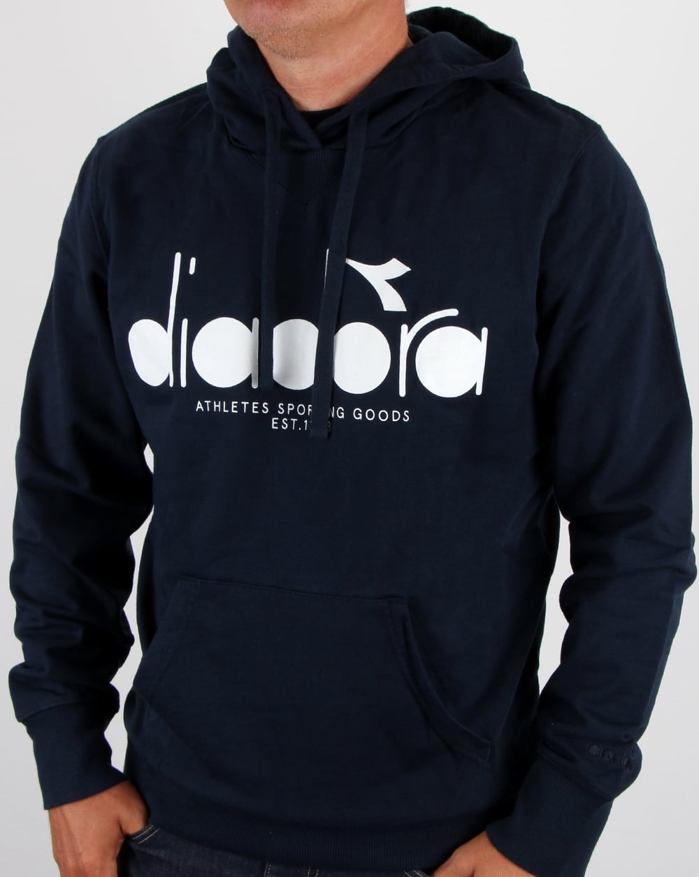 Diadora Logo Hoodie Blue Denim