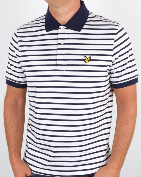 Lyle And Scott Breton Stripe Polo Shirt Off White