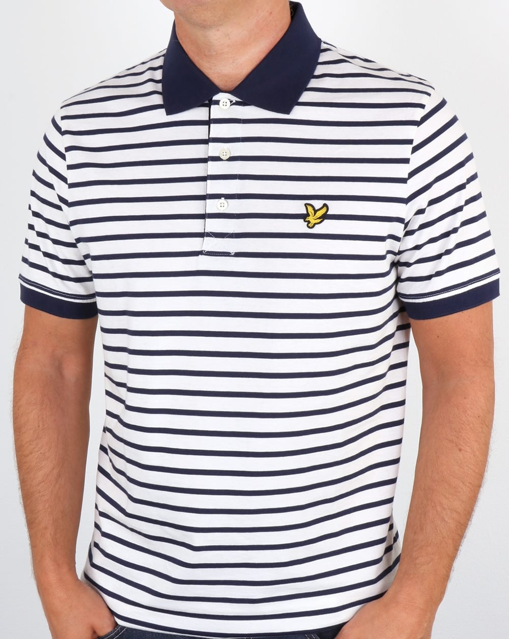 Lyle And Scott Breton Stripe Polo Shirt Off White