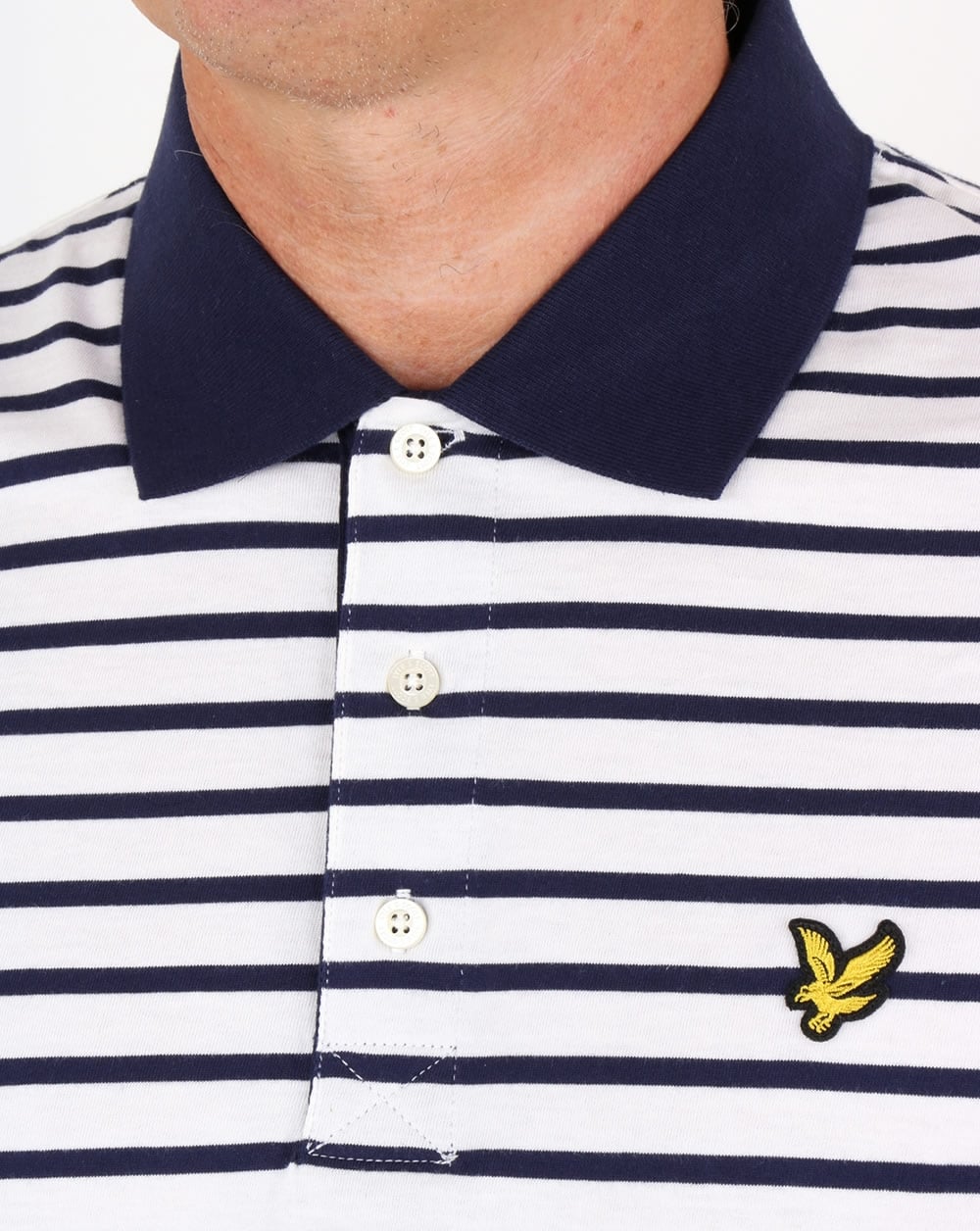 Lyle And Scott Breton Stripe Polo Shirt Off White