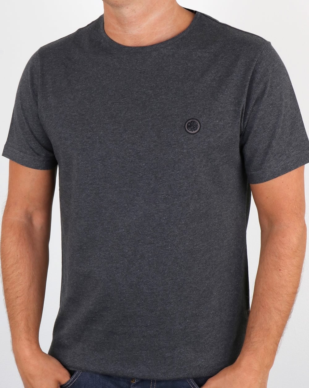 Pretty Green Mitchell T Shirt Dark Grey Marl