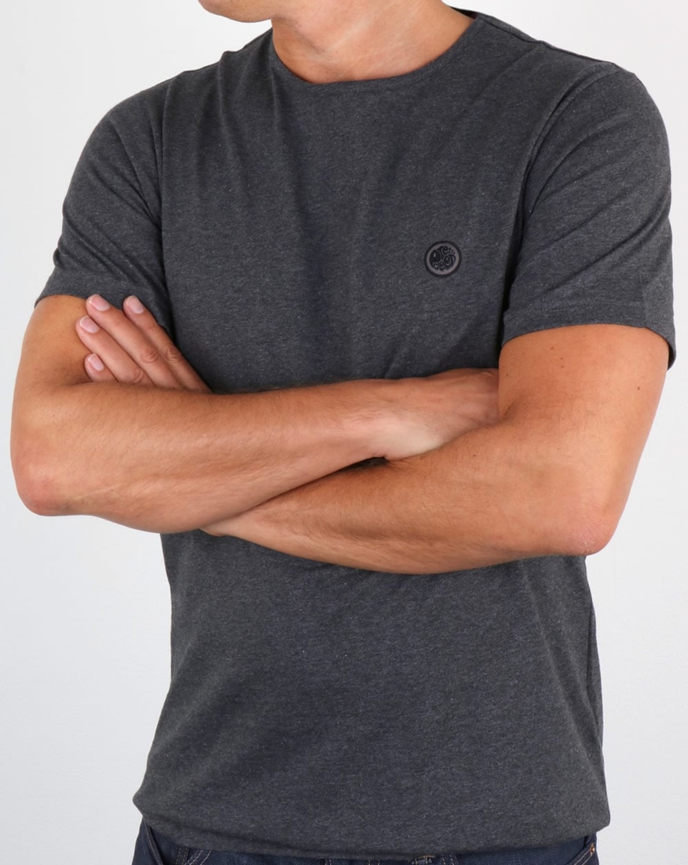 Pretty Green Mitchell T Shirt Dark Grey Marl