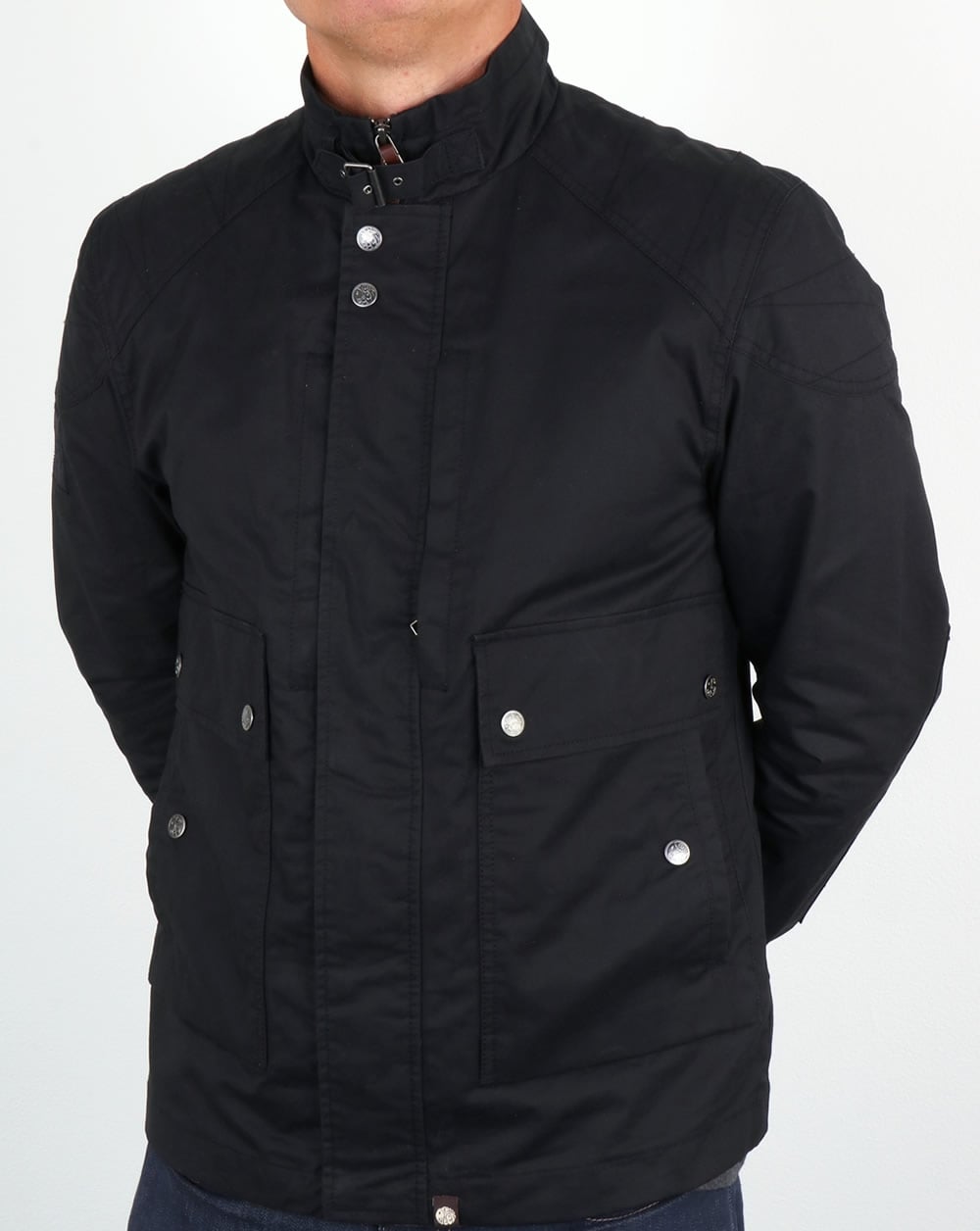 Pretty Green Garrat Waxed Jacket Navy