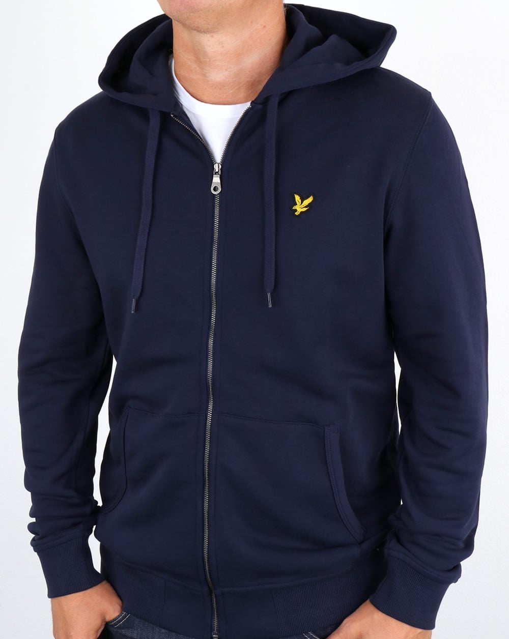 Lyle And Scott Zip Through Hoodie Navy