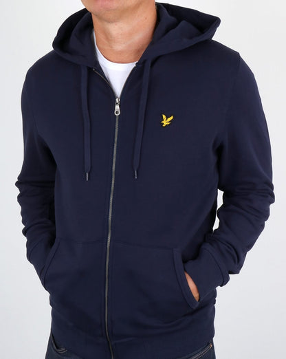 Lyle And Scott Zip Through Hoodie Navy