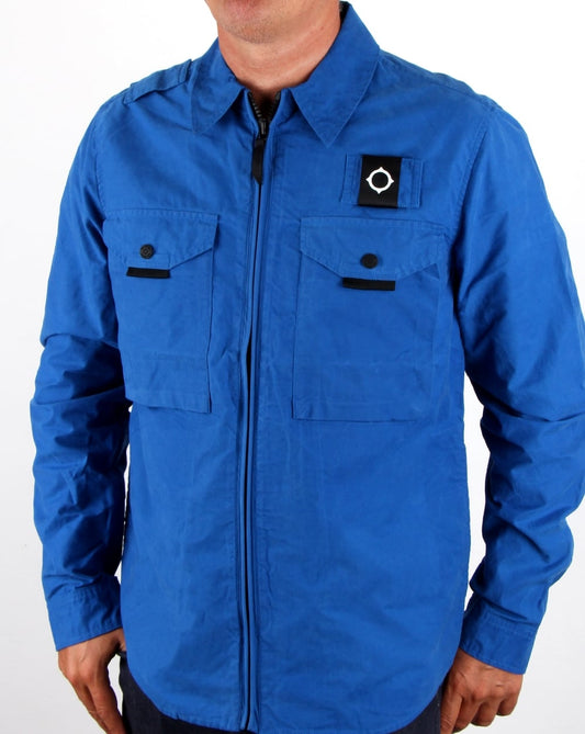Ma.Strum Ma.strum Pickerel Zip Through Overshirt Vibrant Blue
