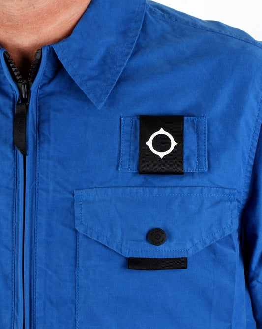 Ma.Strum Ma.strum Pickerel Zip Through Overshirt Vibrant Blue