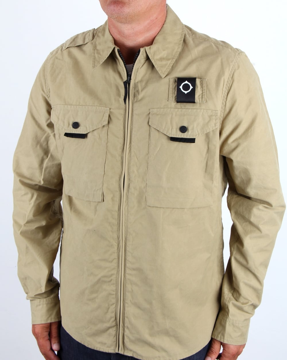 Ma.strum Pickerel Zip Through Overshirt Sand