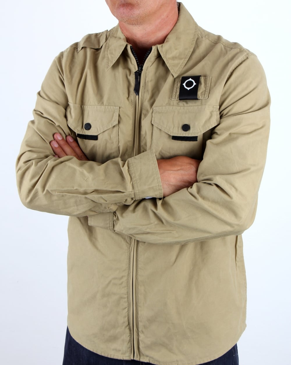 Ma.strum Pickerel Zip Through Overshirt Sand