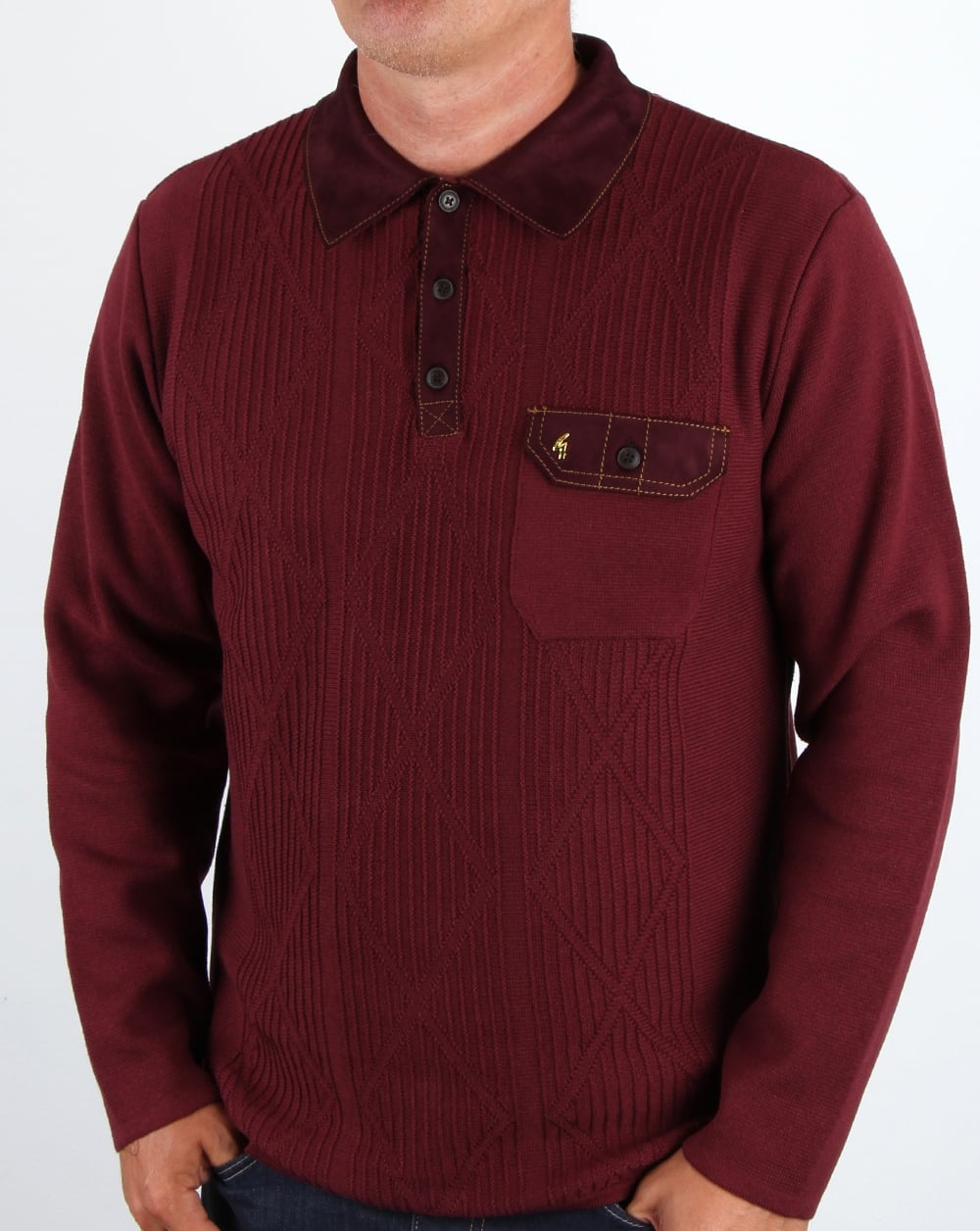 Gabicci Vintage Romero Collared Jumper Port
