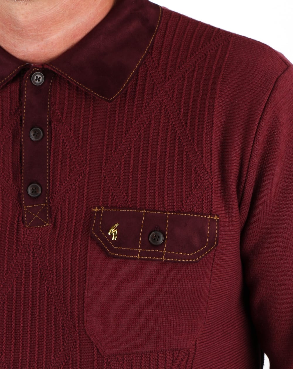 Gabicci Vintage Romero Collared Jumper Port