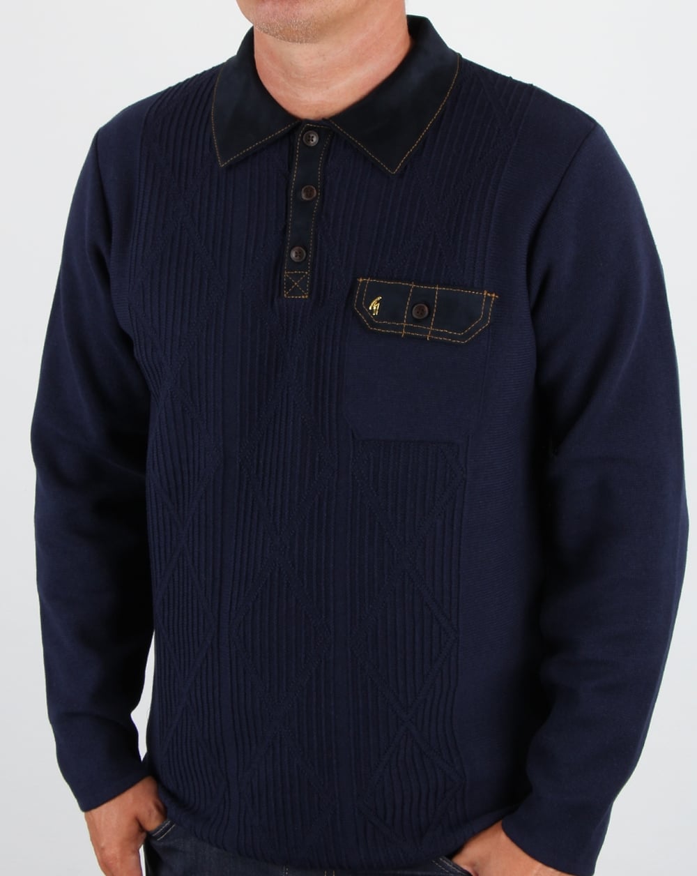 Gabicci Vintage Romero Collared Jumper Navy