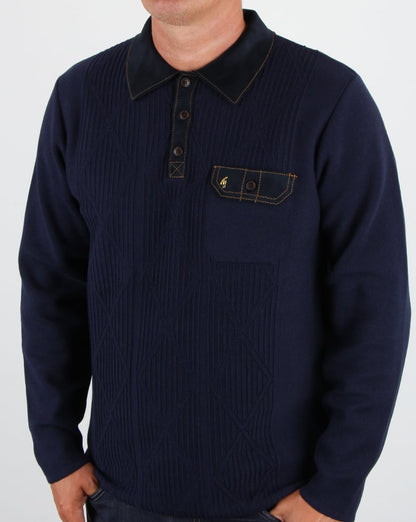 Gabicci Vintage Romero Collared Jumper Navy