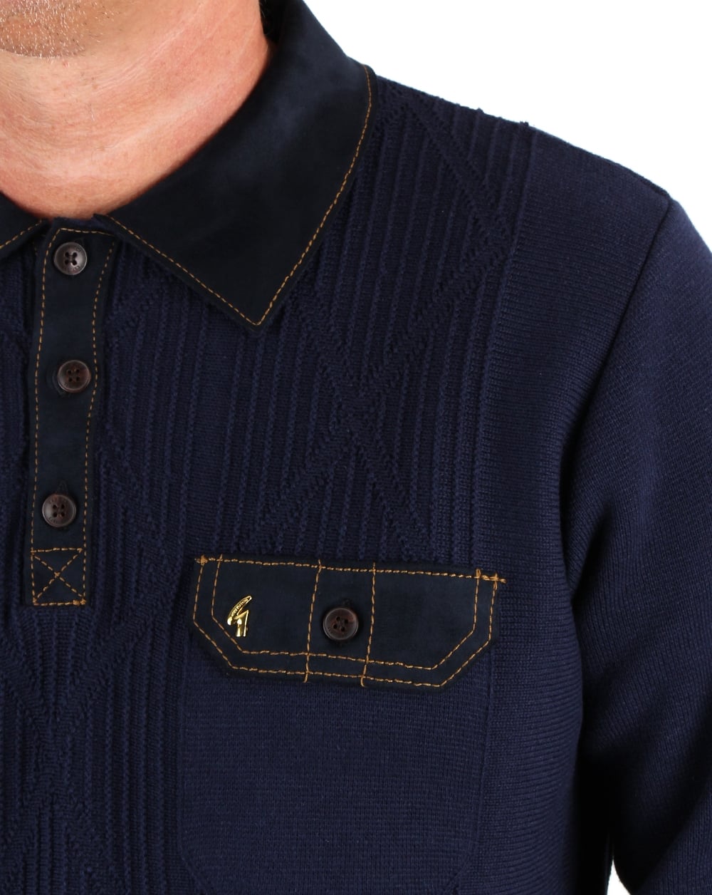 Gabicci Vintage Romero Collared Jumper Navy