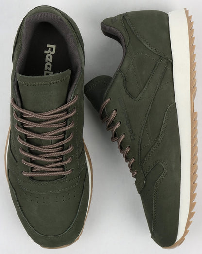 Reebok Classic Leather Ripple Trainers Hunter Green/Grey