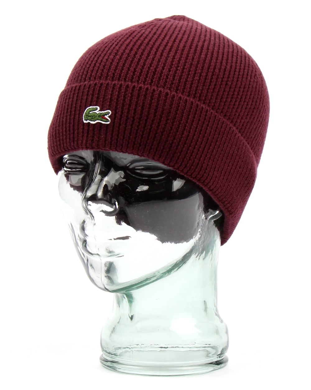 Lacoste Turn Up Ribbed Wool Beanie Vendange