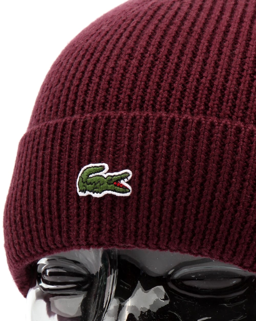 Lacoste Turn Up Ribbed Wool Beanie Vendange