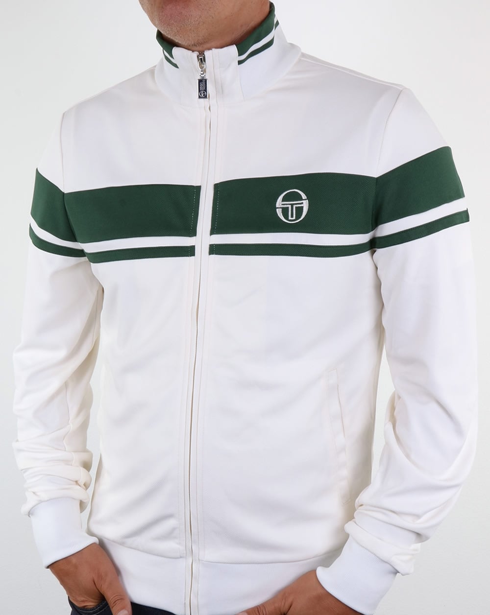 Sergio Tacchini Masters Track Top Ivory/Forest Green