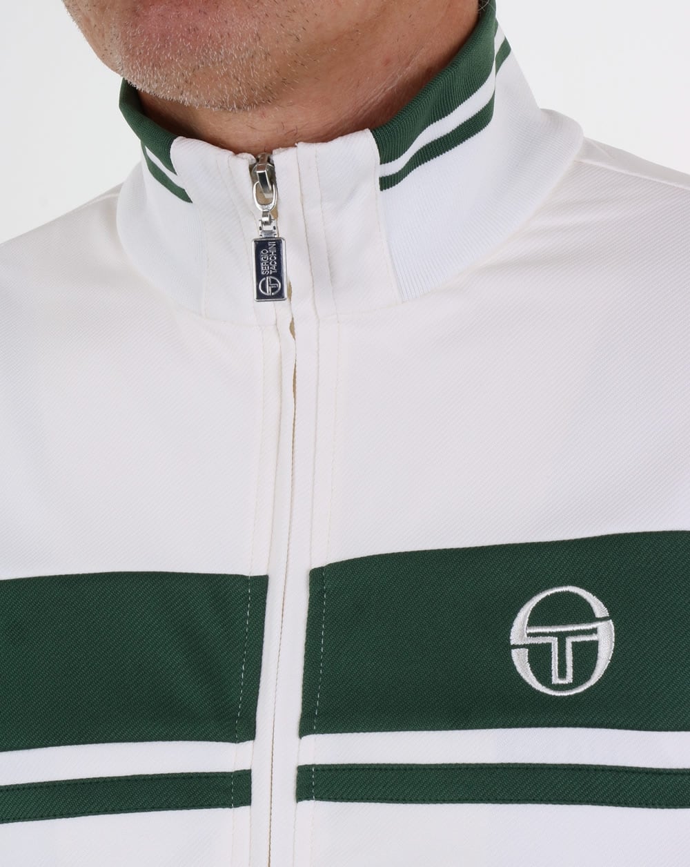 Sergio Tacchini Masters Track Top Ivory/Forest Green