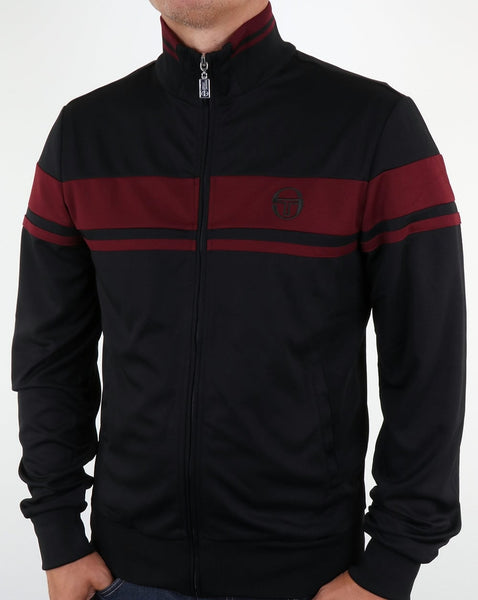 Sergio Tacchini Masters Track Top Black/Burgundy