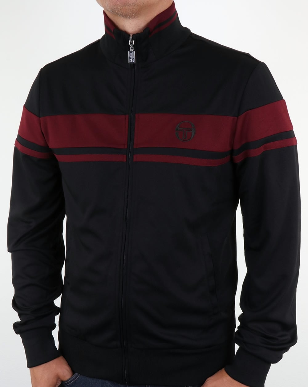 Sergio Tacchini Masters Track Top Black/Burgundy