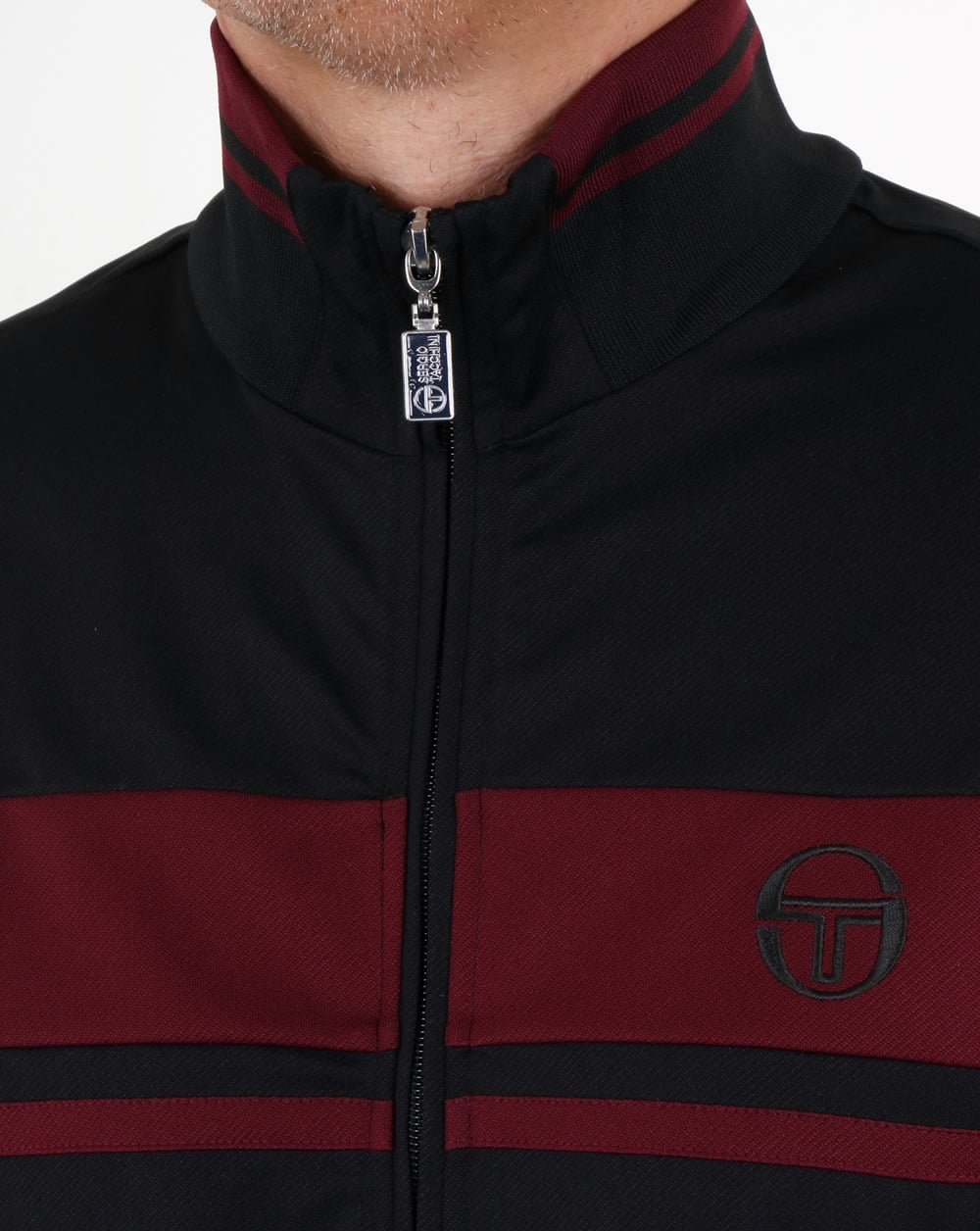 Sergio Tacchini Masters Track Top Black/Burgundy