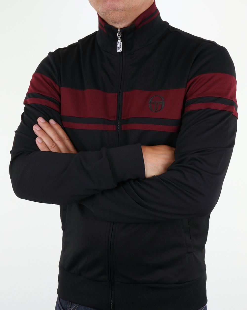 Sergio Tacchini Masters Track Top Black/Burgundy