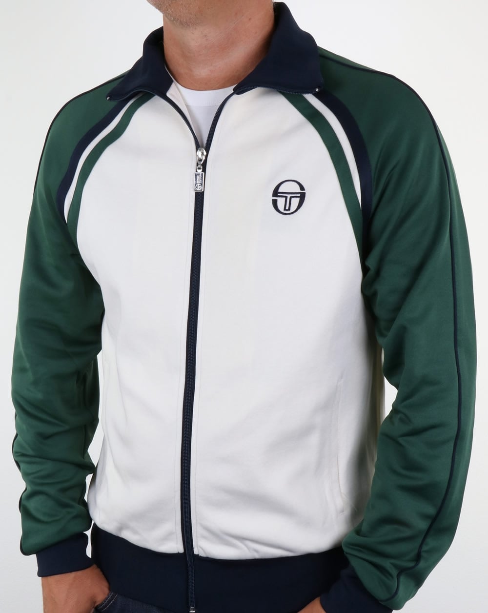 Sergio Tacchini Ghibli Track Top Ivory/Forest Green