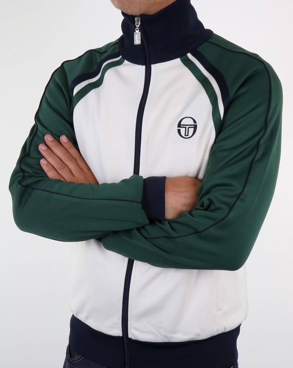 Sergio Tacchini Ghibli Track Top Ivory/Forest Green