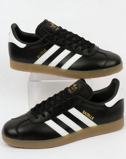 Adidas Gazelle Leather Trainers Black/White Gum