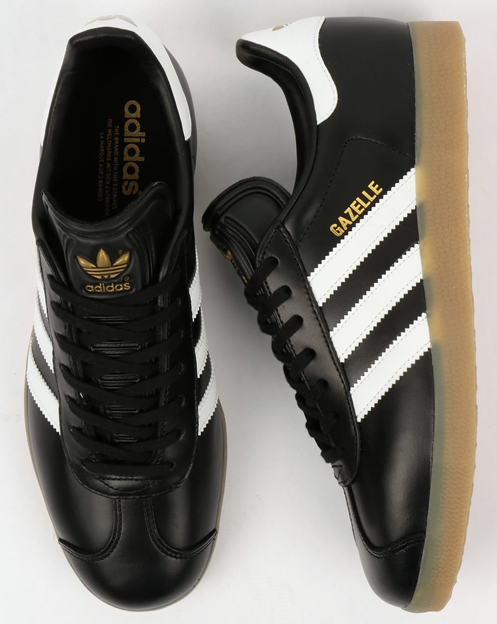 Adidas Gazelle Leather Trainers Black/White Gum