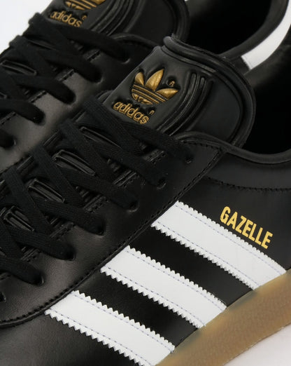 Adidas Gazelle Leather Trainers Black/White Gum