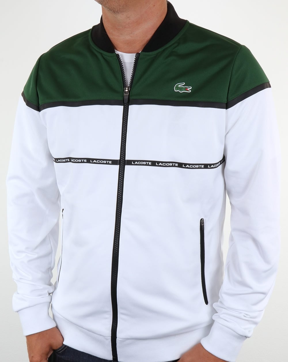 Lacoste Colourblock Track Top White/Green
