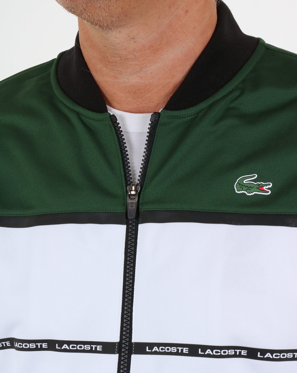 Lacoste Colourblock Track Top White/Green