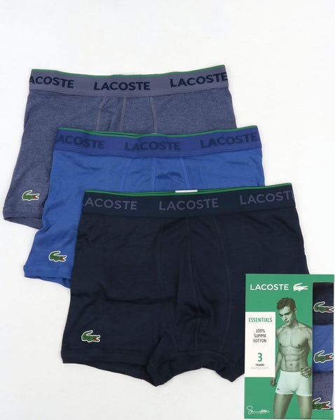 Lacoste Triple Pack Boxer Shorts Blue