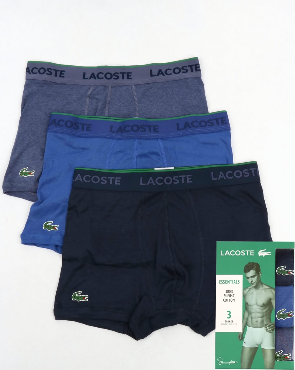 Lacoste Triple Pack Boxer Shorts Blue