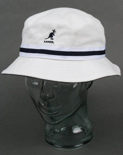 Kangol Stripe Lahinch Bucket Hat White