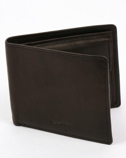 Gant Leather Wallet Black Mud