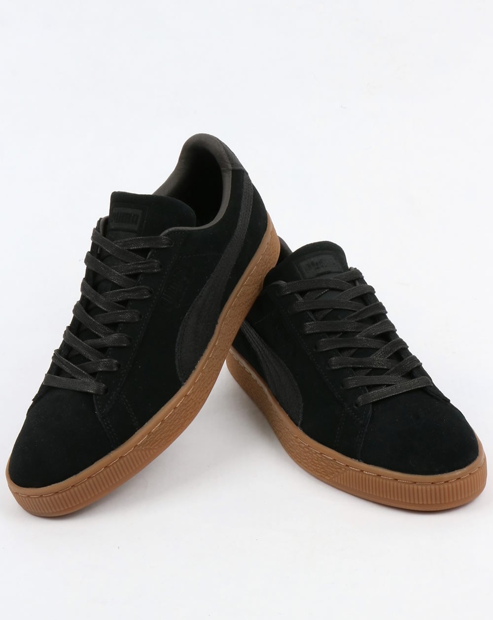 Puma Suede Classic Premium Trainers Black with Gum sole