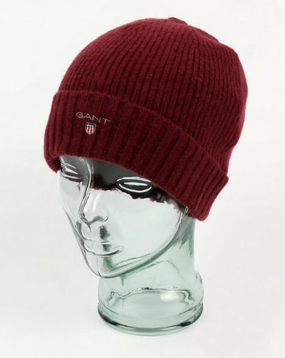 Gant Fleece Lined Beanie Purple Wine