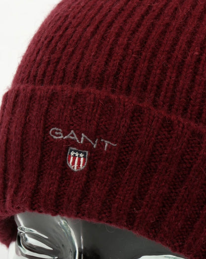 Gant Fleece Lined Beanie Purple Wine