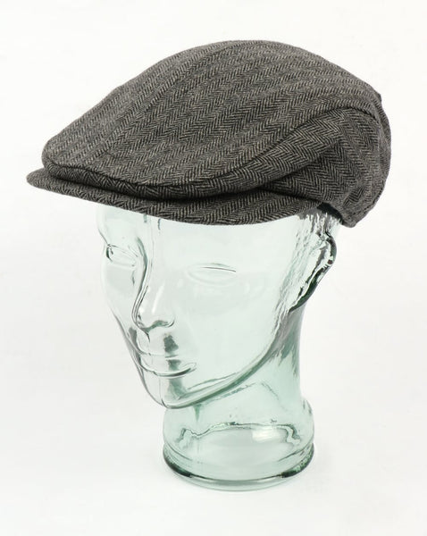 Gant Herringbone Drivers Cap Charcoal Melange