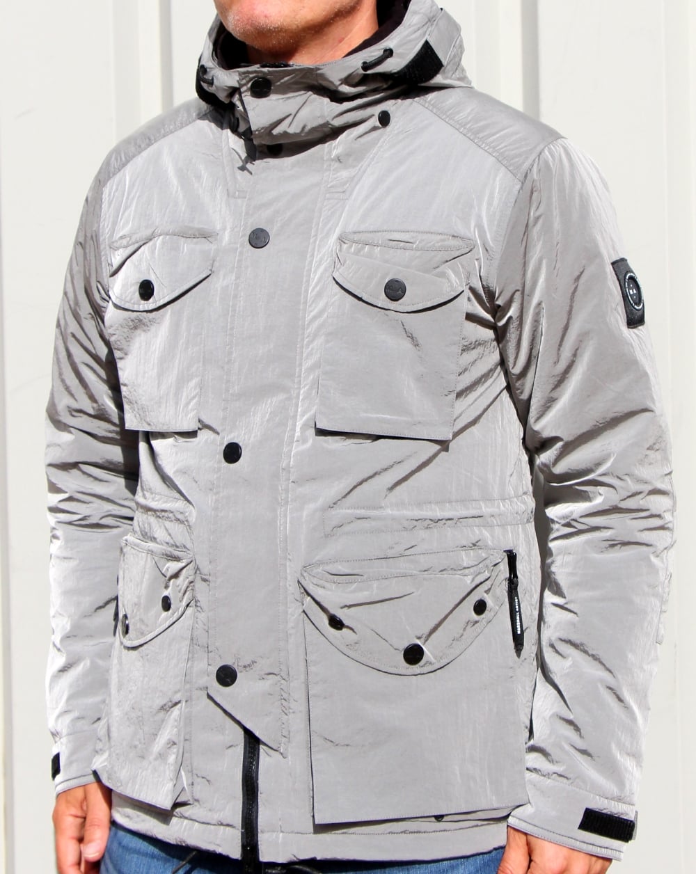 Marshall Artist Liquid Nylon Snow Parka Silver