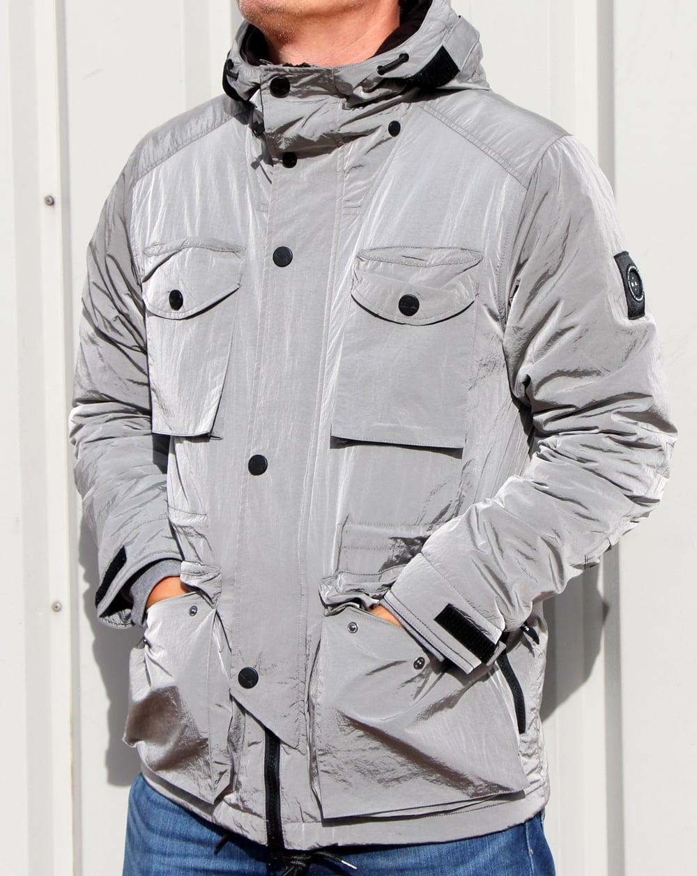Marshall Artist Liquid Nylon Snow Parka Silver