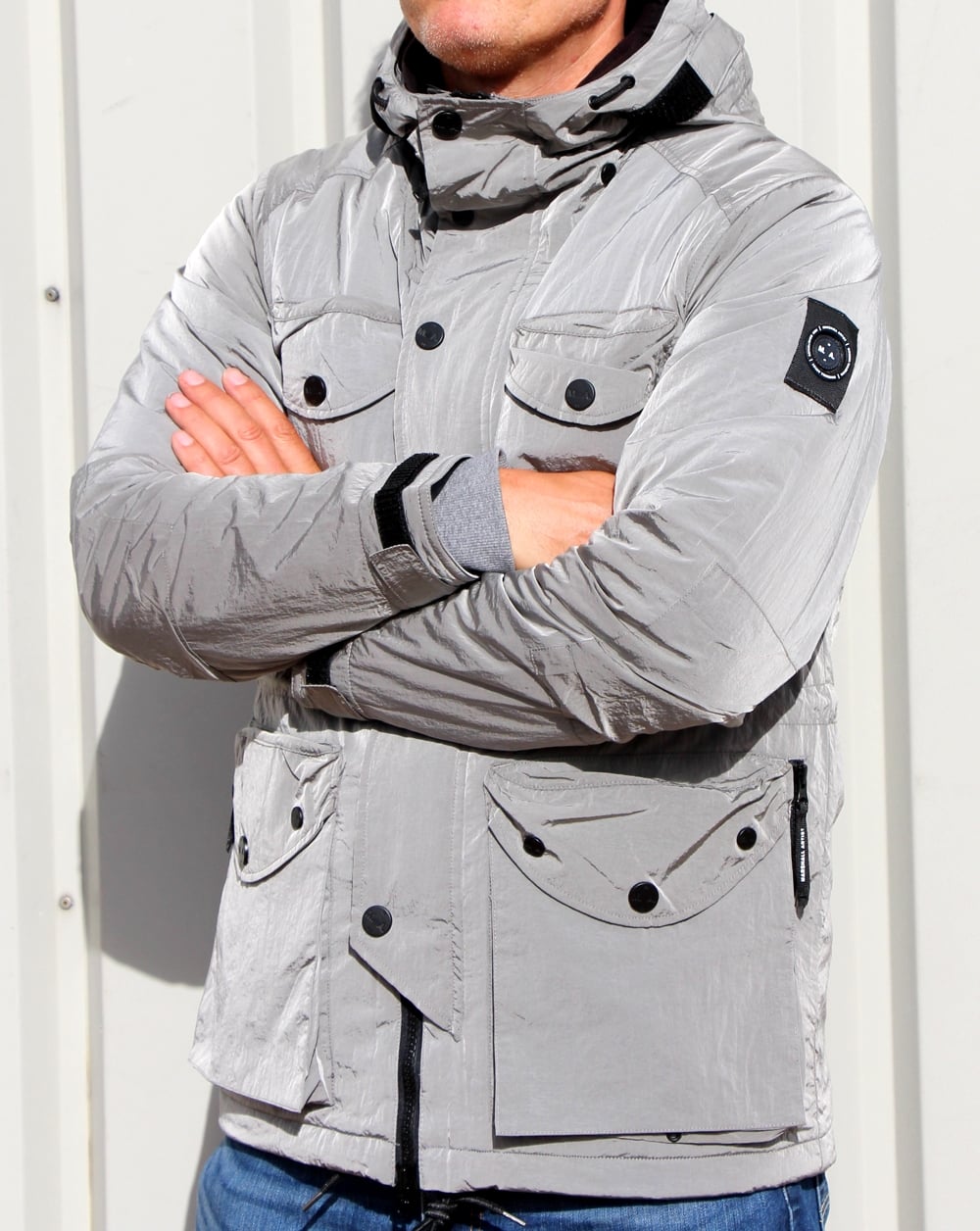 Marshall Artist Liquid Nylon Snow Parka Silver