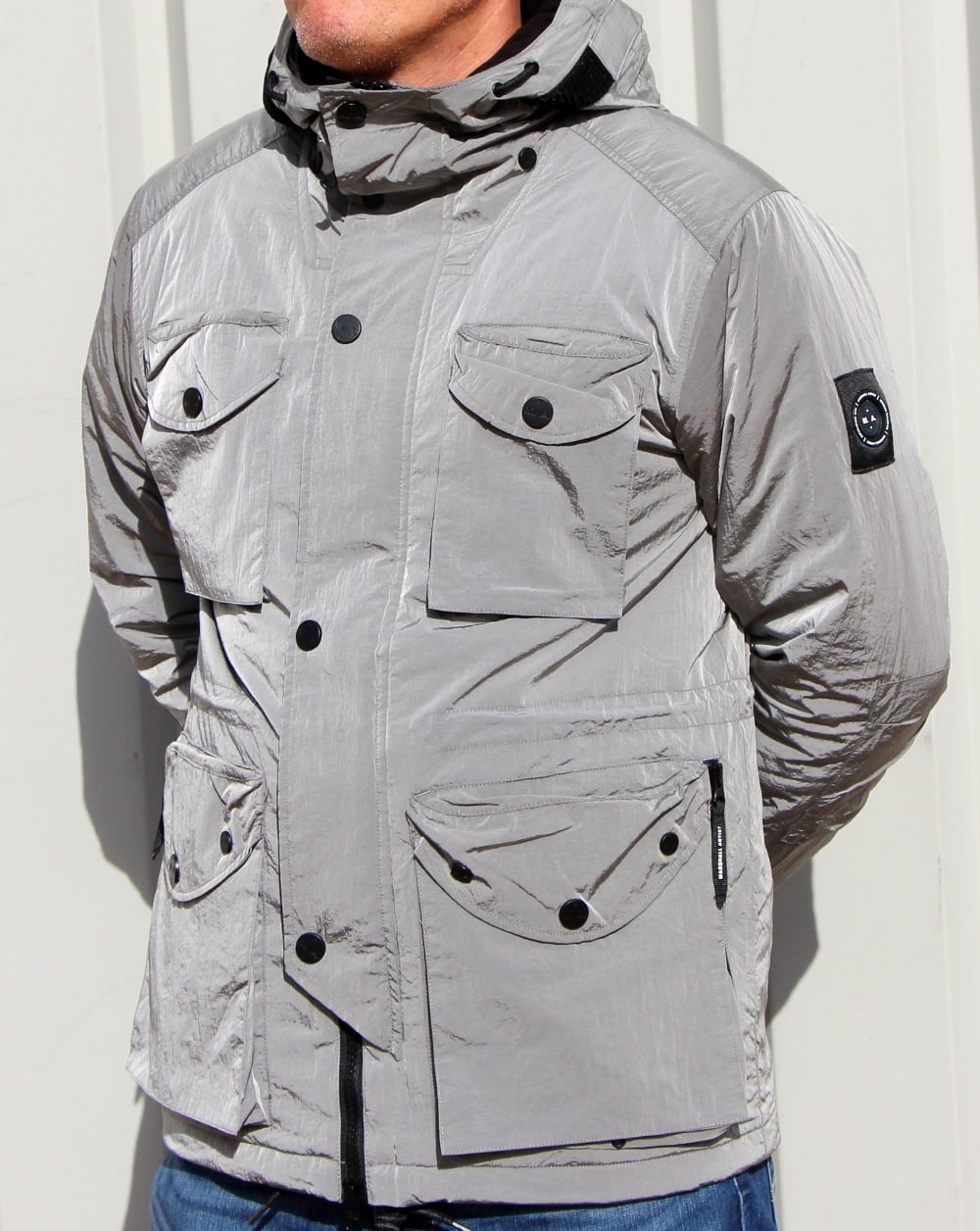 Marshall Artist Liquid Nylon Snow Parka Silver